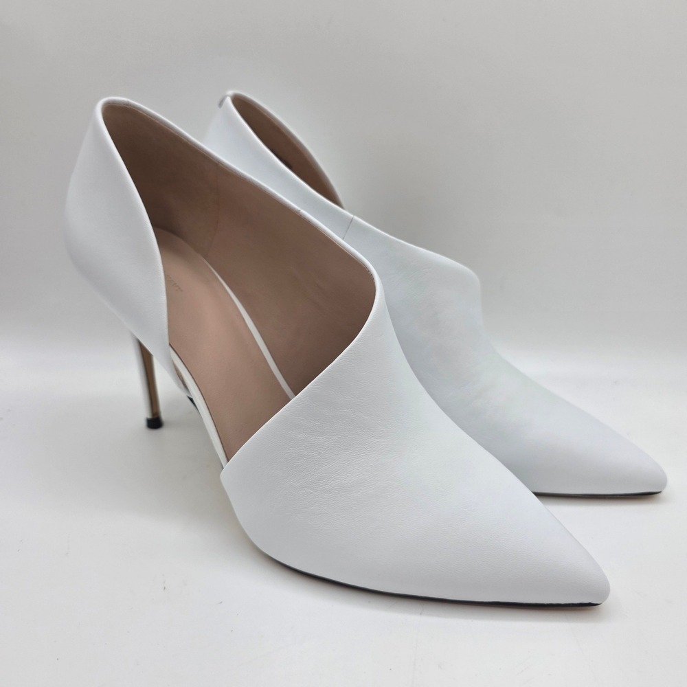 Something Navy Dina Leather D'Orsay Pump White Pointed Toe Womens 10M